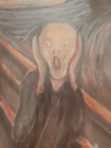 A Painting Of A Scream By Edvard Munch Is Shown GIF