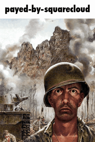 A Painting Of A Soldier With The Words Payed-By-Squarecloud GIF