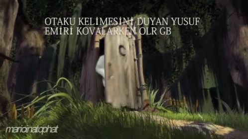 A Painting Of A Toilet With The Words Otaku Kelimesini Duyan Yusuf Emiri Kovalarken Olr Gb On The Bottom GIF