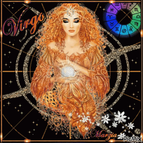 a painting of a virgo zodiac sign