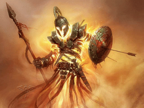 Warrior With Spear And Shield GIF