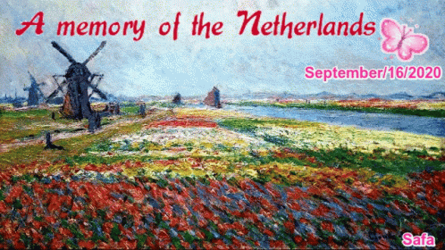 A Painting Of A Windmill With The Date September 16 2020 GIF