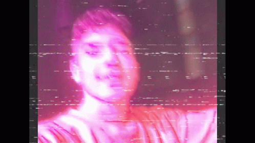 A Painting Of A Woman 'S Face With A Purple Background GIF