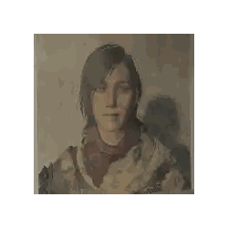 a painting of a woman wearing a scarf and a jacket