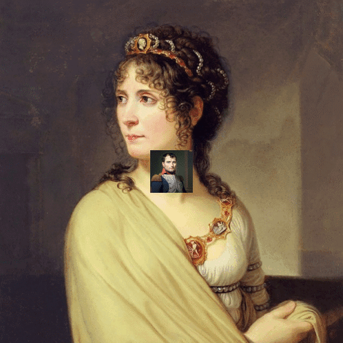 A Painting Of A Woman With A Crown On Her Head GIF