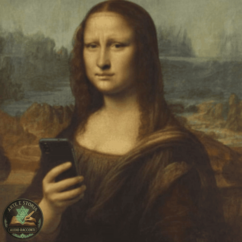 A Painting Of A Woman With A Question Mark Above Her Head GIF