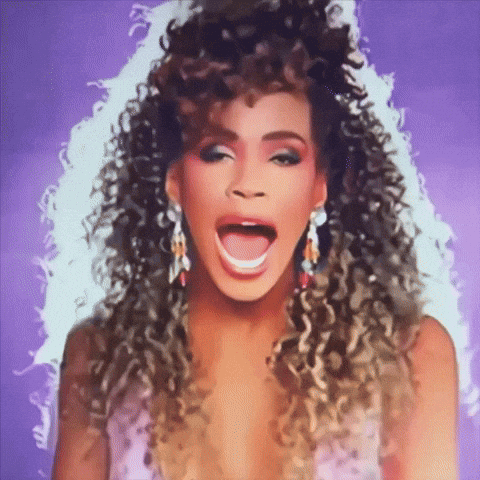 a painting of a woman with curly hair and a purple background