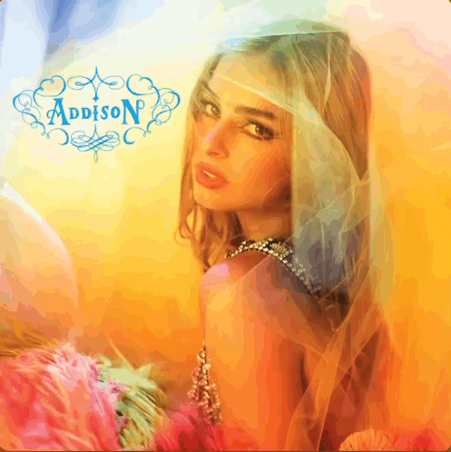 A Painting Of A Woman With The Name Addison GIF