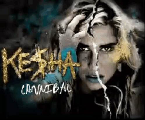 A Painting Of A Woman With The Words Kesha Cannibal Written On The Bottom GIF