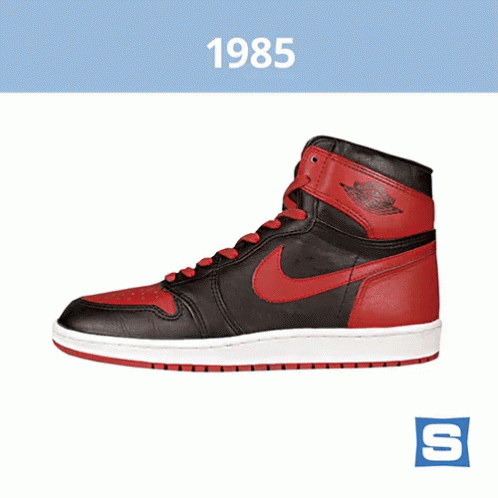Black And Red Air Jordans 1985 GIF