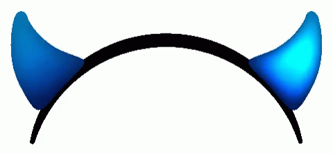 A Pair Of Blue Horns On A White Background . GIF