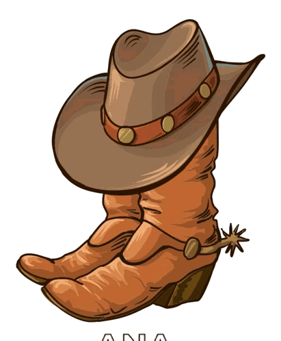A Pair Of Cowboy Boots And A Cowboy Hat GIF