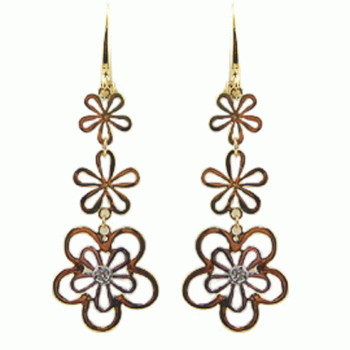 A Pair Of Earrings With A Pear Shaped Diamond GIF