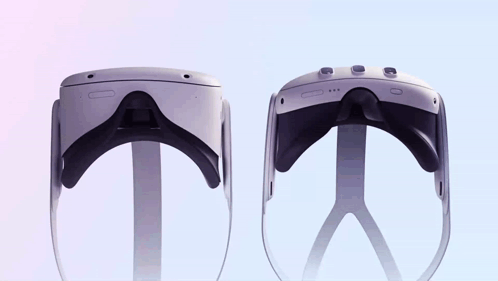 A Pair Of Glasses That Are Floating In The Air On A White Background GIF