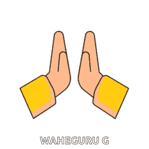 A Pair Of Hands With The Words Waheguru G Written Below Them GIF
