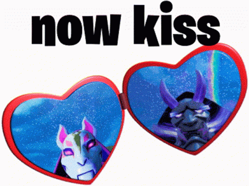 A Pair Of Heart Shaped Sunglasses With The Words Now Kiss GIF