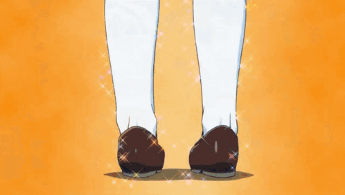A Pair Of Thigh High Socks With Blue Ribbons GIF