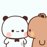 A Panda And A Brown Bear Are Kissing Each Other . GIF