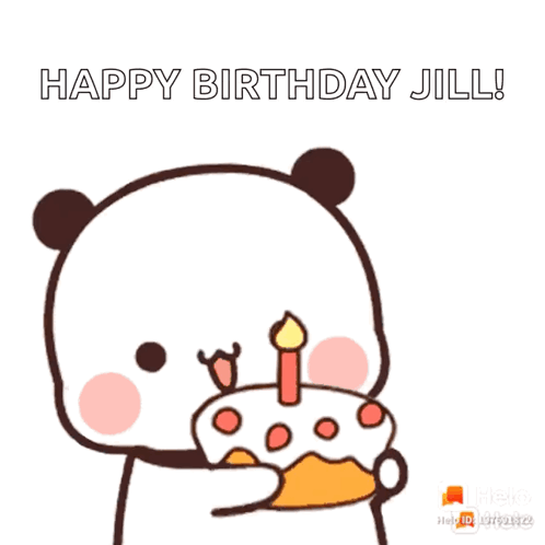 Panda Blowing Candle On Birthday Cake Happy Birthday Jill GIF
