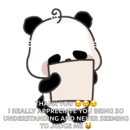 A Panda Bear Is Holding A Card With A Heart On It GIF