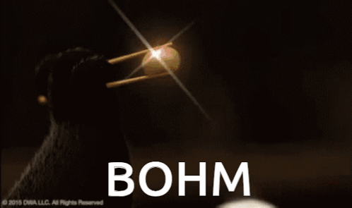 A Panda Bear Is Holding Chopsticks And The Word Bohm Is On The Bottom Right GIF