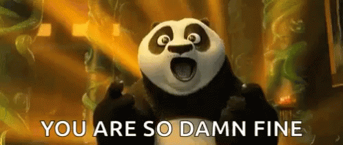 A Panda Bear Is Saying `` You Are So Damn Fine '' In A Cartoon . GIF