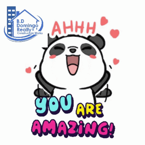 A Panda Bear Says Ahhh You Are Amazing On A White Background GIF