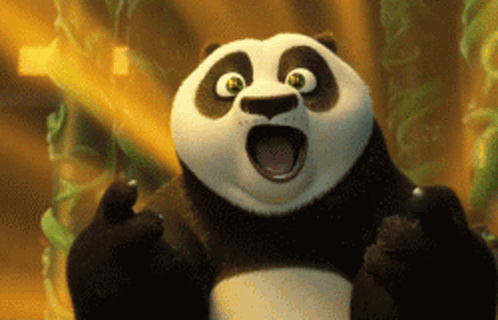 A Panda Bear With A Surprised Expression On Its Face GIF