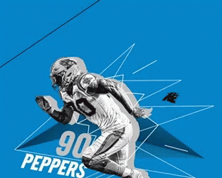 A Panthers Football Player Wearing A Helmet With A Reflection Of A Player In It GIF