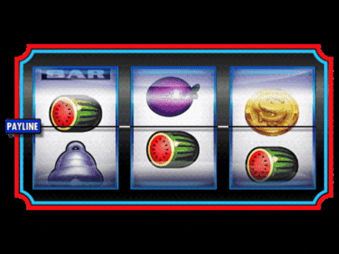 A Payline Slot Machine With Watermelons And A Bell On It GIF