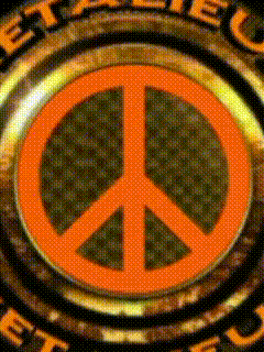 A Peace Sign Is In The Center Of A Circle GIF
