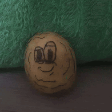 A Peanut With The Word Pea On It GIF