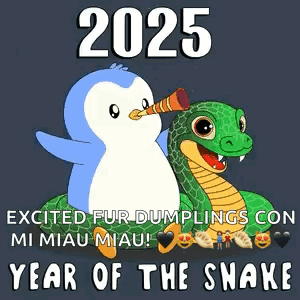 A Penguin And A Snake Are Sitting Next To Each Other On A Poster . GIF