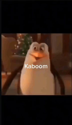 A Penguin From Madagascar Is Making A Funny Face And Says Kaboom . GIF