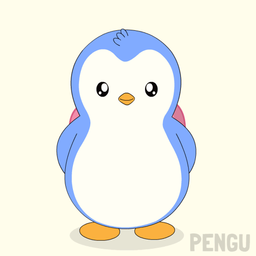 A Penguin Holding A Heart That Says " I Love You " GIF