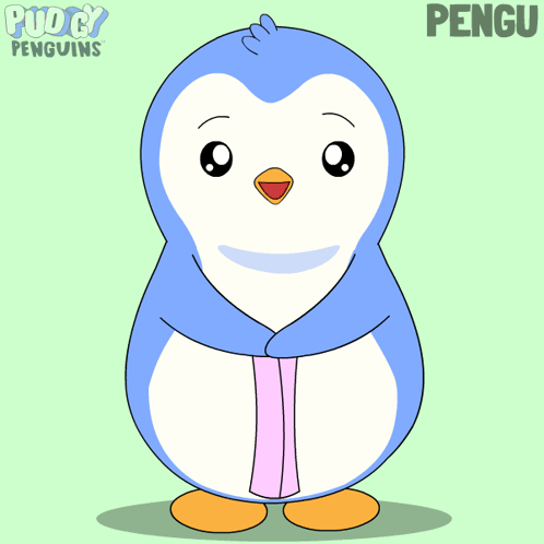 A Penguin Holding A Sign That Says Love On It GIF