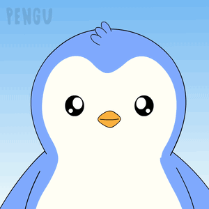 Penguin Holding Congrats Banner GIF