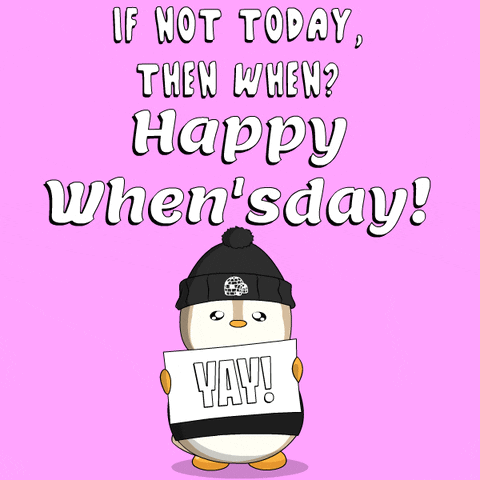 A Penguin Holds A Sign That Says Yay GIF