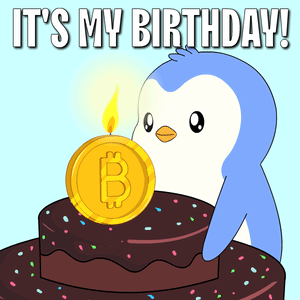 A Penguin Is Blowing Out A Candle On A Cake With The Words It 'S My Birthday GIF