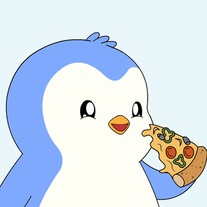 A Penguin Is Eating A Slice Of Pizza With Pepperoni And Mushrooms GIF