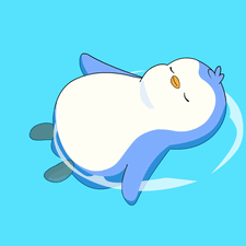 A Penguin Is Floating On Its Back In The Water GIF