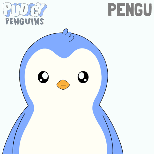 A Penguin Is Holding A Bottle Of Water With The Word Pengu On The Bottom GIF