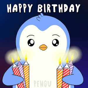 Penguin Holding Birthday Candles Saying Happy Birthday Pengu GIF