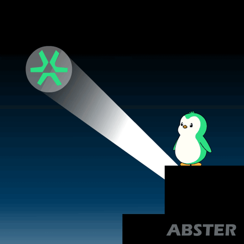 A Penguin Is Standing On A Ledge Looking Up At A Green X GIF