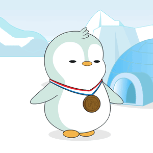 A Penguin Is Surrounded By Ice And A Light Coming Out Of Its Chest GIF