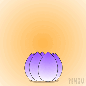 A Penguin Sits In A Lotus Flower With The Words Good Morning GIF