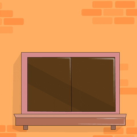 A Penguin Wearing A Pink Hat Is Looking Out Of A Window With The Words " Are You There " Written Above It GIF