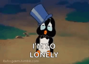 A Penguin Wearing A Top Hat And Bow Tie Is Standing On A Dirt Road . GIF