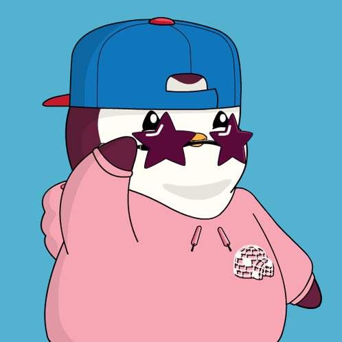 A Penguin Wearing Sunglasses And A Hat Has The Letter J On Its Face GIF