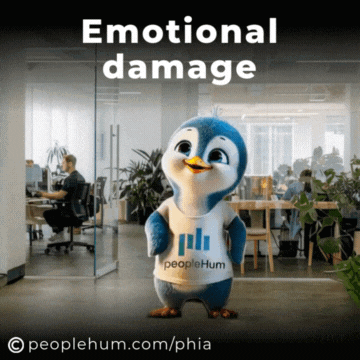 A Penguin With A Peoplehum Shirt On GIF